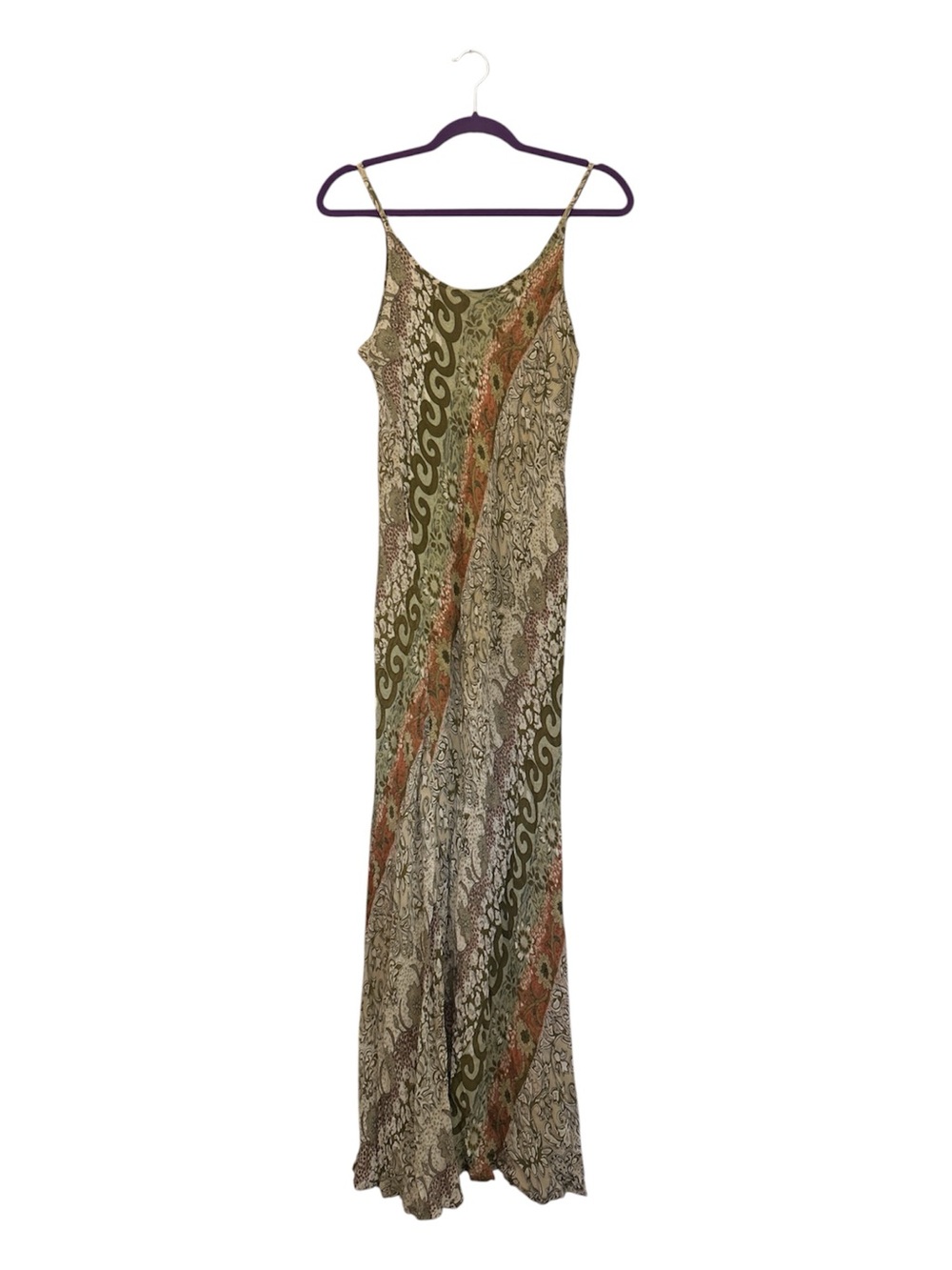 VTG Sacred Threads Earthy Grunge Slip Maxi Dress Boho Paisley Size Medium Large
